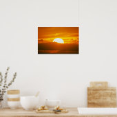 Beautiful Sunset: Moorea, outer reef pass, Tahiti ポスター (キッチン)