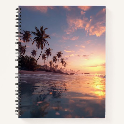 Beautiful sunset over calm water Notebook ノートブック (正面)