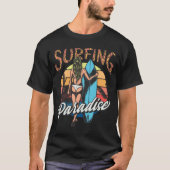 Beautiful Surfing Surfboard Retro Graphic Tシャツ (正面)