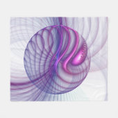 Beautiful Swing Modern Abstract Fractal Art Pink フリースブランケット (正面(横))