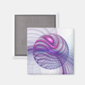 Beautiful Swing Modern Abstract Fractal Art Pink マグネット (正面/裏面)