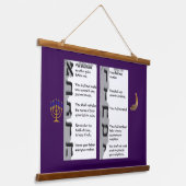 Beautiful Tapestry of the Hebrew Ten Commandments 吊り下げ型タペストリー (傾斜あり)