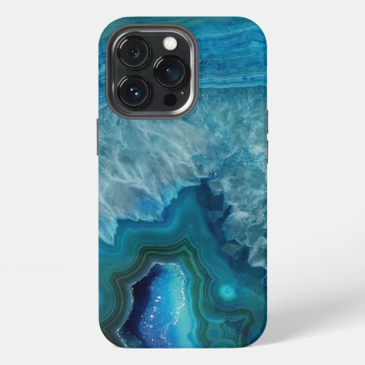 Beautiful Teal Blue Agate Stone OtterBox iPhone Ca iPhoneケース (裏面)