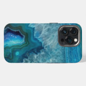 Beautiful Teal Blue Agate Stone OtterBox iPhone Ca iPhoneケース (裏面横)