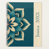 Beautiful Teal Spiritual Chic Mandala Modern  プランナー手帳 (正面)