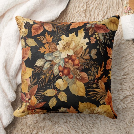 Beautiful Thanksgiving Leafs Pattern クッション (ブランケット)
