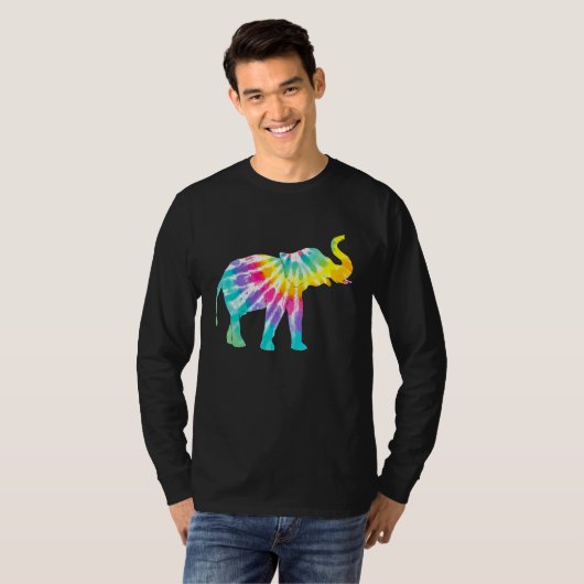 Beautiful Tie Dye Elephant Tシャツ (正面フル)