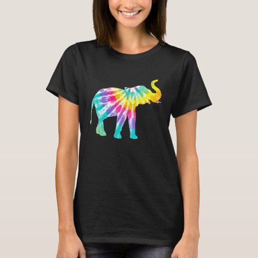 Beautiful Tie Dye Elephant Tシャツ (正面)