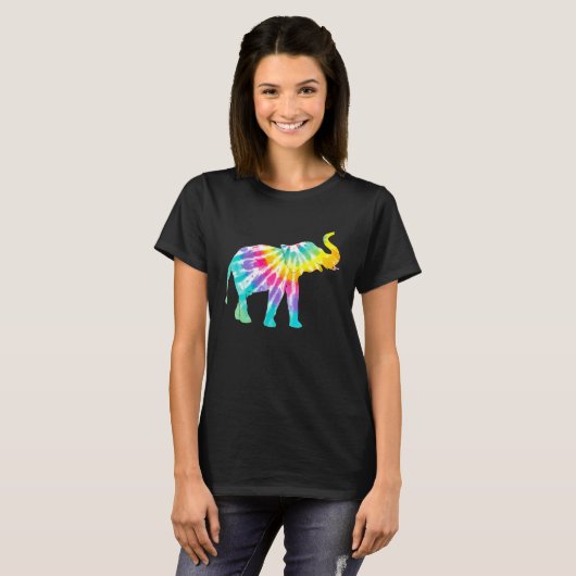 Beautiful Tie Dye Elephant Tシャツ (正面フル)