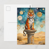 Beautiful Tiger in a Gold Crown ポストカード (正面/裏面)