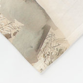 Beautiful Tiger with Cub in the Snow フリースブランケット (角)