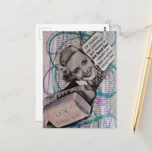 Beautiful Toilet Soap Woman Collage ポストカード (正面/裏面インサイチュ)