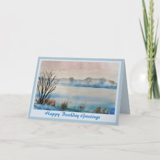 Beautiful Tranquil Scenic Men's Birthday Card カード