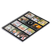 Beautiful Trendy Custom Monogram 11 Photos Collage ノートブック (左側)