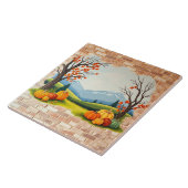 Beautiful Trendy Happy Thanksgiving Fall タイル (側面)