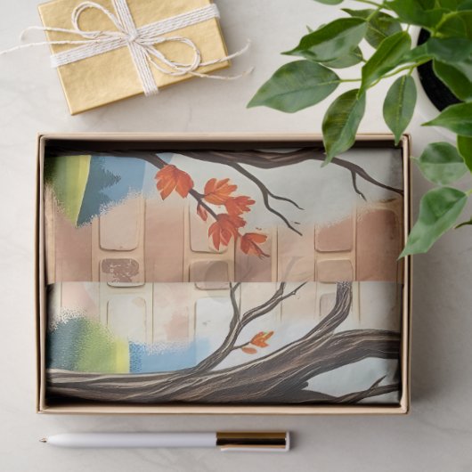 Beautiful Trendy Happy Thanksgiving Fall 薄葉紙 (ギフト)