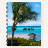 Beautiful Tropical Beach Breezy Palm Tree ノートブック (正面)