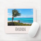 Beautiful Tropical Beach Breezy Palm Tree マウスパッド (マウス)