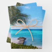 Beautiful Tropical Beach Breezy Palm Tree ラッピングペーパーシート (インサイチュ)