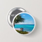 Beautiful Tropical Beach Breezy Palm Tree 缶バッジ (正面&裏面)