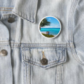 Beautiful Tropical Beach Breezy Palm Tree 缶バッジ (インサイチュ)