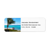 Beautiful Tropical Beach Breezy Palm Tree Address ラベル (正面)