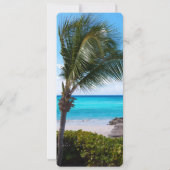 Beautiful Tropical Beach Breezy Palm Tree Menu 招待状 (裏面)