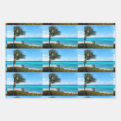 Beautiful Tropical Beach Breezy Palm Tree Pattern ラッピングペーパーシート (正面)