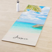 Beautiful Tropical Beach with Script ヨガマット