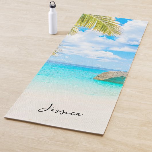 Beautiful Tropical Beach with Script  ヨガマット