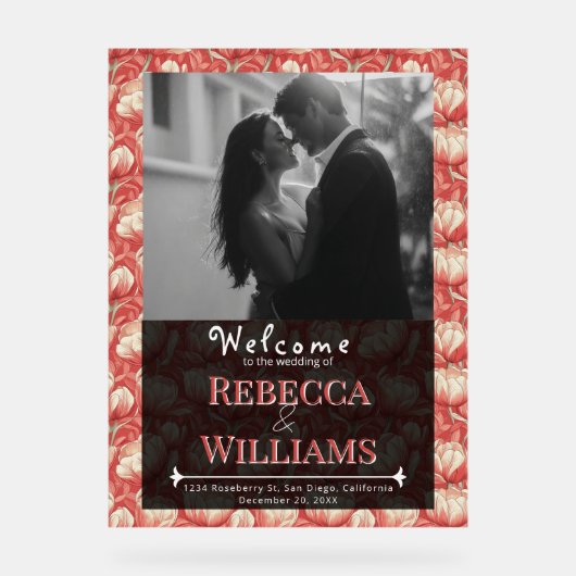 Beautiful Tulip Accent Winter Wedding アクリルサイン (正面)