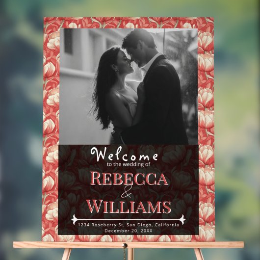 Beautiful Tulip Accent Winter Wedding アクリルサイン (ニュートラル)