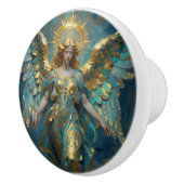 Beautiful Turquoise and Gold Angel Art セラミックノブ (右)