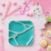 Beautiful Turquoise Paper Plate ペーパープレート (パーティー)