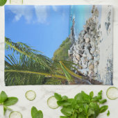 Beautiful Turquoise Tropical Beach  キッチンタオル (折り畳み)