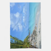 Beautiful Turquoise Tropical Beach  キッチンタオル (縦)