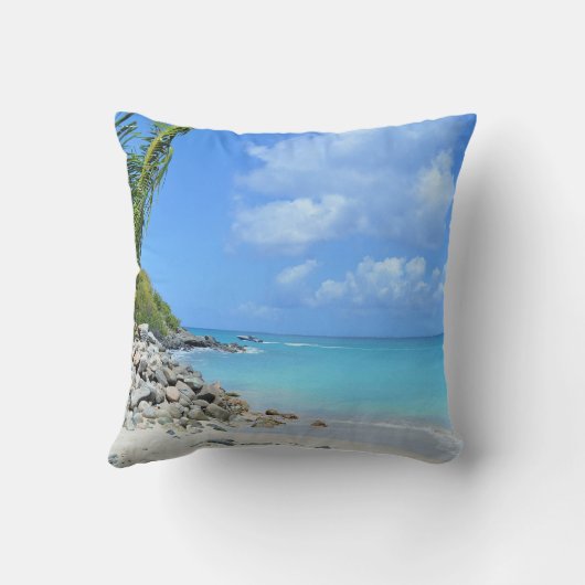 Beautiful Turquoise Tropical Beach クッション (裏面)