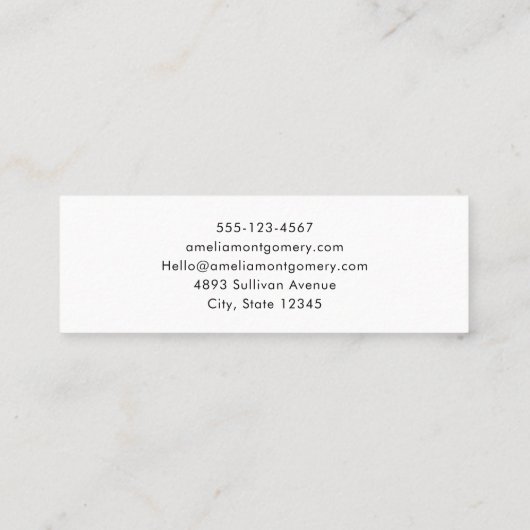 Beautiful Turquoise Tropical Beach スキニー名刺 (裏面)