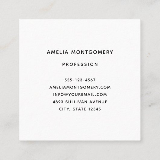 Beautiful Turquoise Tropical Beach スクエア名刺 (裏面)