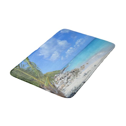 Beautiful Turquoise Tropical Beach バスマット (アングル)