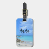 Beautiful Turquoise Tropical Beach  ラゲッジタグ (正面縦)