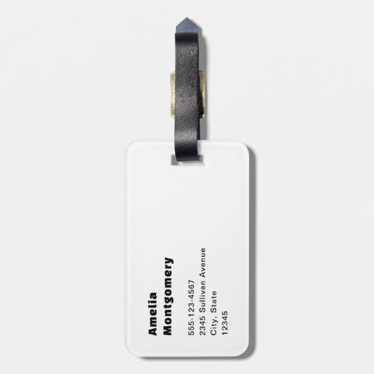 Beautiful Turquoise Tropical Beach ラゲッジタグ (裏面縦)