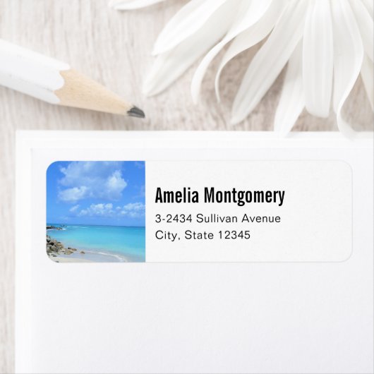 Beautiful Turquoise Tropical Beach - Address ラベル (インサイチュ)