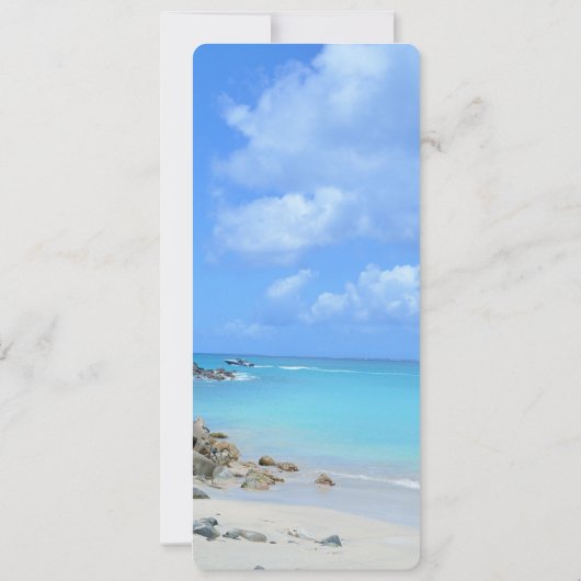 Beautiful Turquoise Tropical Beach Menu 招待状 (裏面)