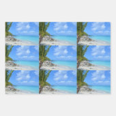 Beautiful Turquoise Tropical Beach Pattern ラッピングペーパーシート (正面)
