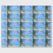 Beautiful Turquoise Tropical Beach Pattern ラッピングペーパー (フラット)