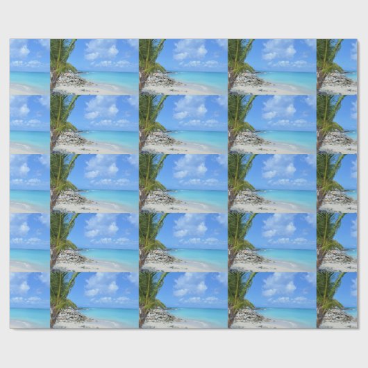 Beautiful Turquoise Tropical Beach Pattern ラッピングペーパー (フラット)