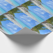 Beautiful Turquoise Tropical Beach Pattern ラッピングペーパー (角)