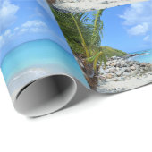Beautiful Turquoise Tropical Beach Pattern ラッピングペーパー (ロールコーナー)