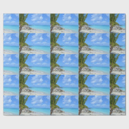 Beautiful Turquoise Tropical Beach Pattern ラッピングペーパー